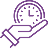 Clock in hand graphic design