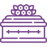 Coffin with floral design outline