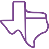 Purple Texas state silhouette